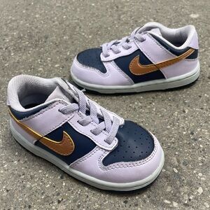 Nike Dunk Low SE TODDLER Size 8c Thunder Blue Metallic Copper Low Sneaker Shoes